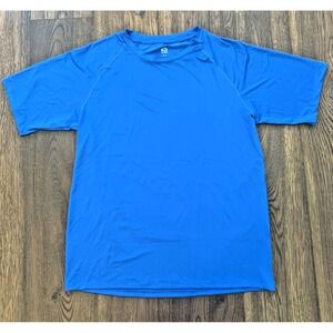 Men's UPF 50+ UV Sun Protection Swim Shirt Short Sleeve Quick Dry Blue